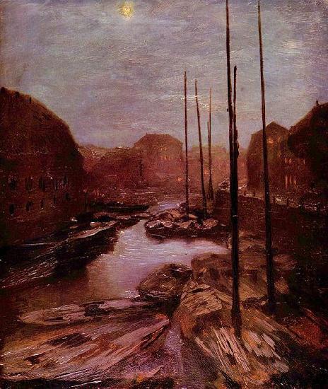 Adolph von Menzel Friedrichsgracht bei Mondschein China oil painting art